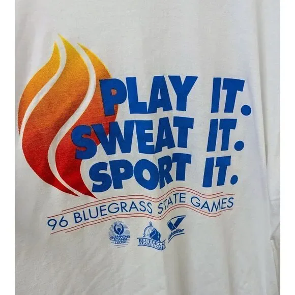 Vintage Bluegrass Kentucky State Games T-shirt Graphic 90s XL Single Stitch - Picture 2 of 6